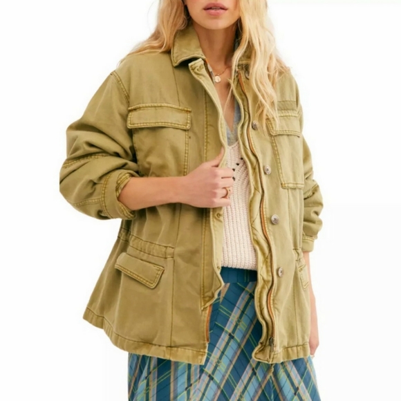 Free People Jackets & Blazers - FREE PEOPLE Seize The Day Boho Jacket green Small